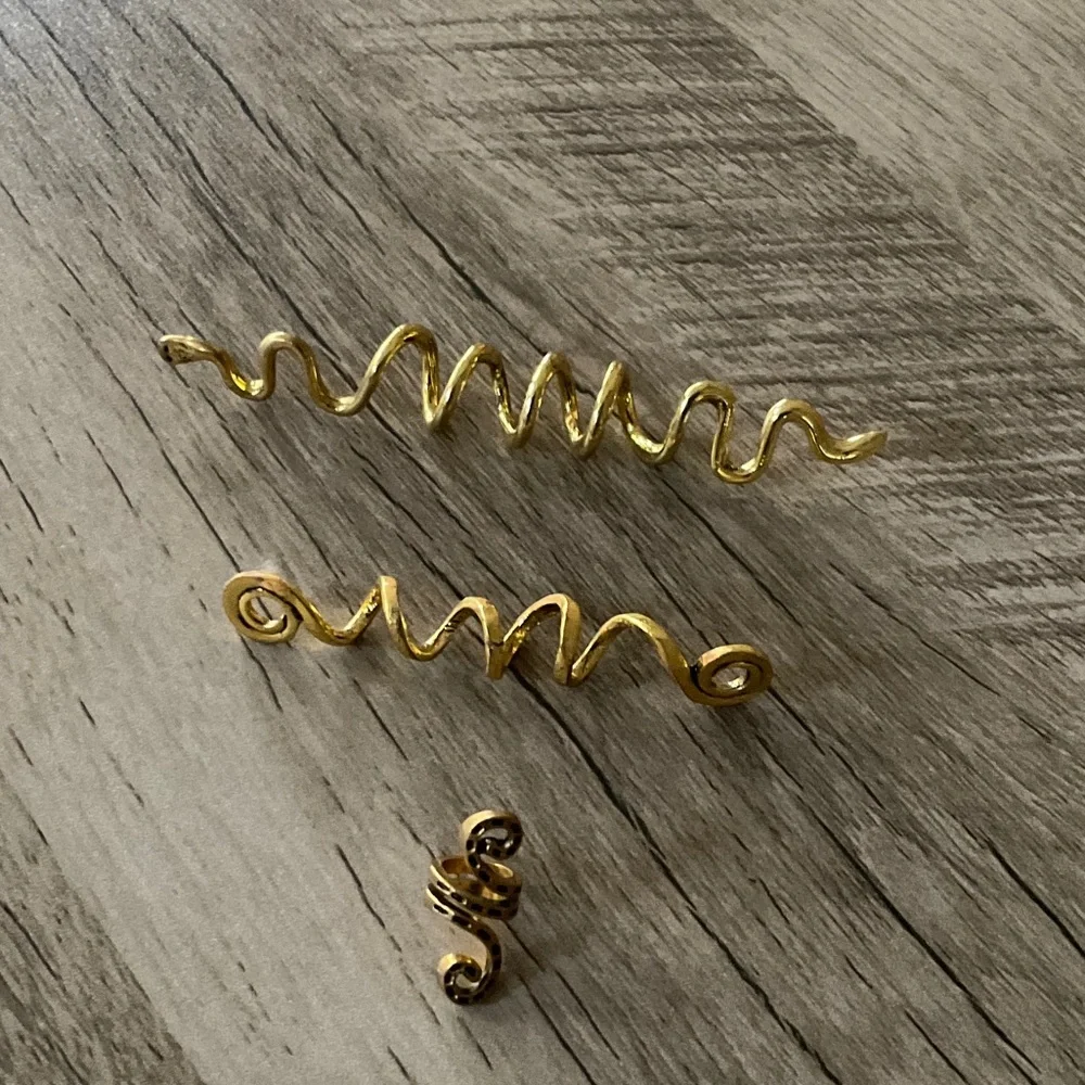 Gold curly hair Accessory . Pack of 3